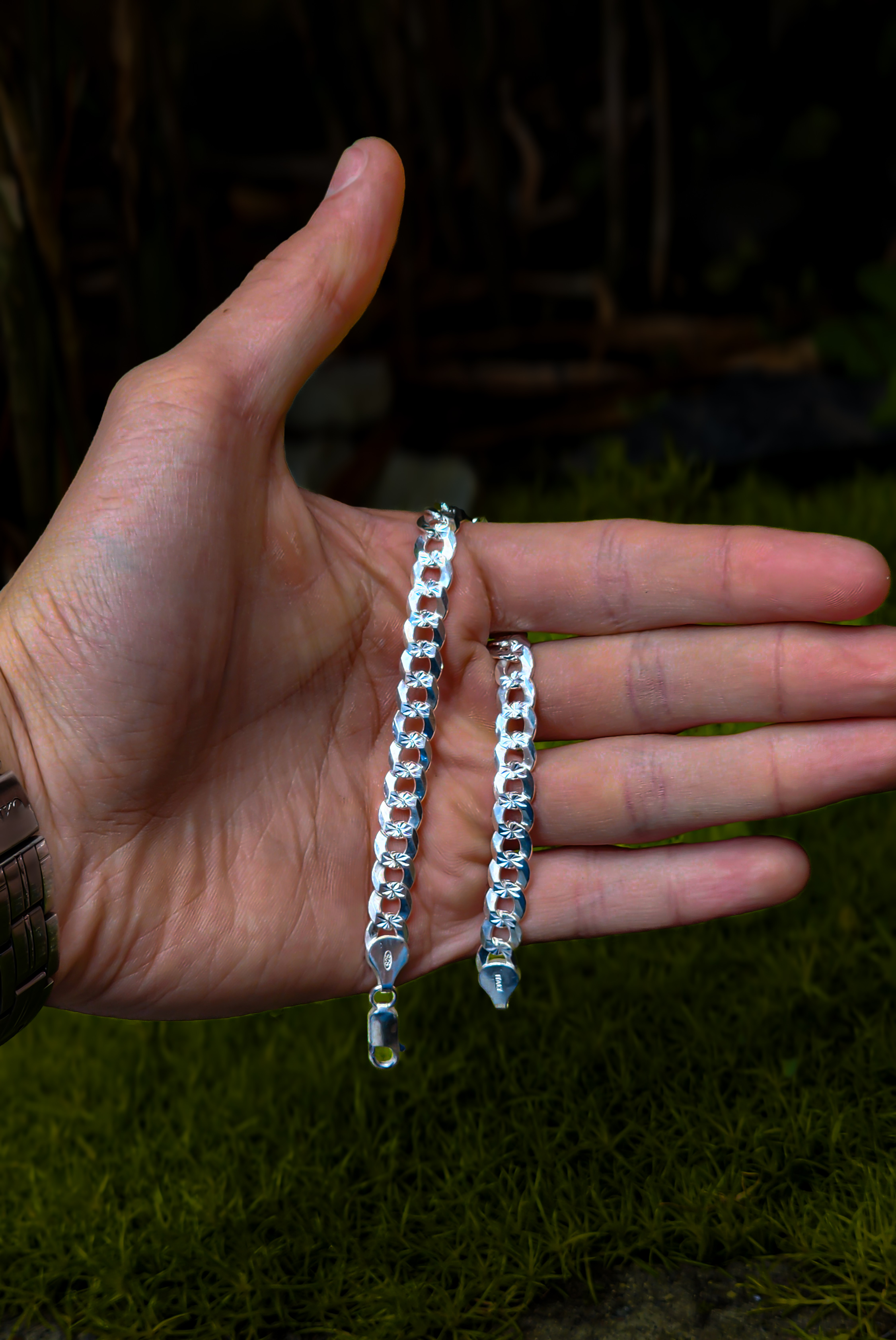 Pulsera cubana en plata 925 